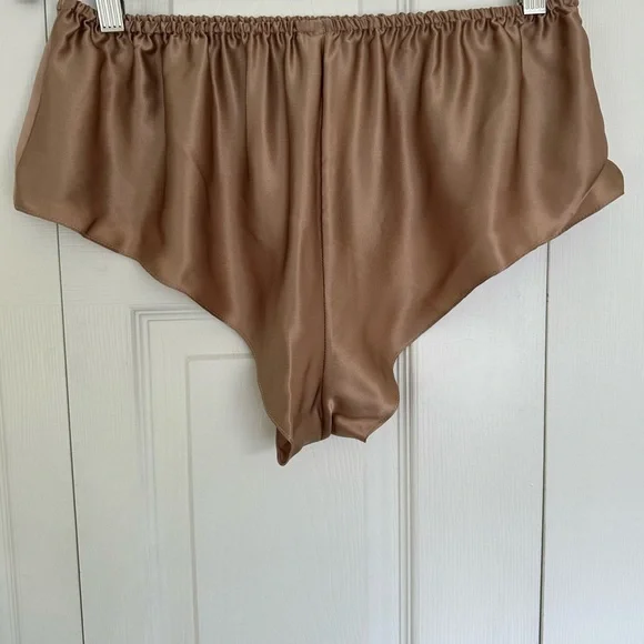 Rosamosario 100% Silk Satin Nude Panty Classic Cut Dune Nude Fawn Silk - Picture 8 of 13